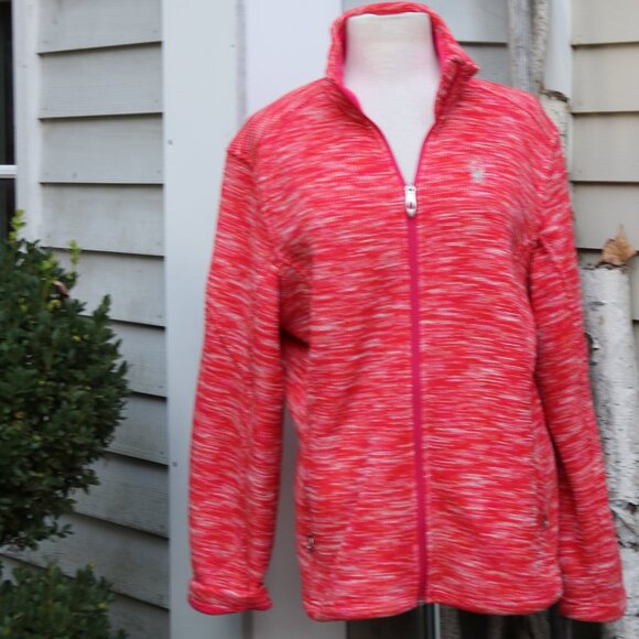 Spyder Jackets & Blazers - Spyder Core Orange & Pink Heather Text Full Zip Sweater Jacket Sz XL